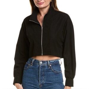 Area‎ Stars Black Waffle Crop Knit Jacket Size Large NWT